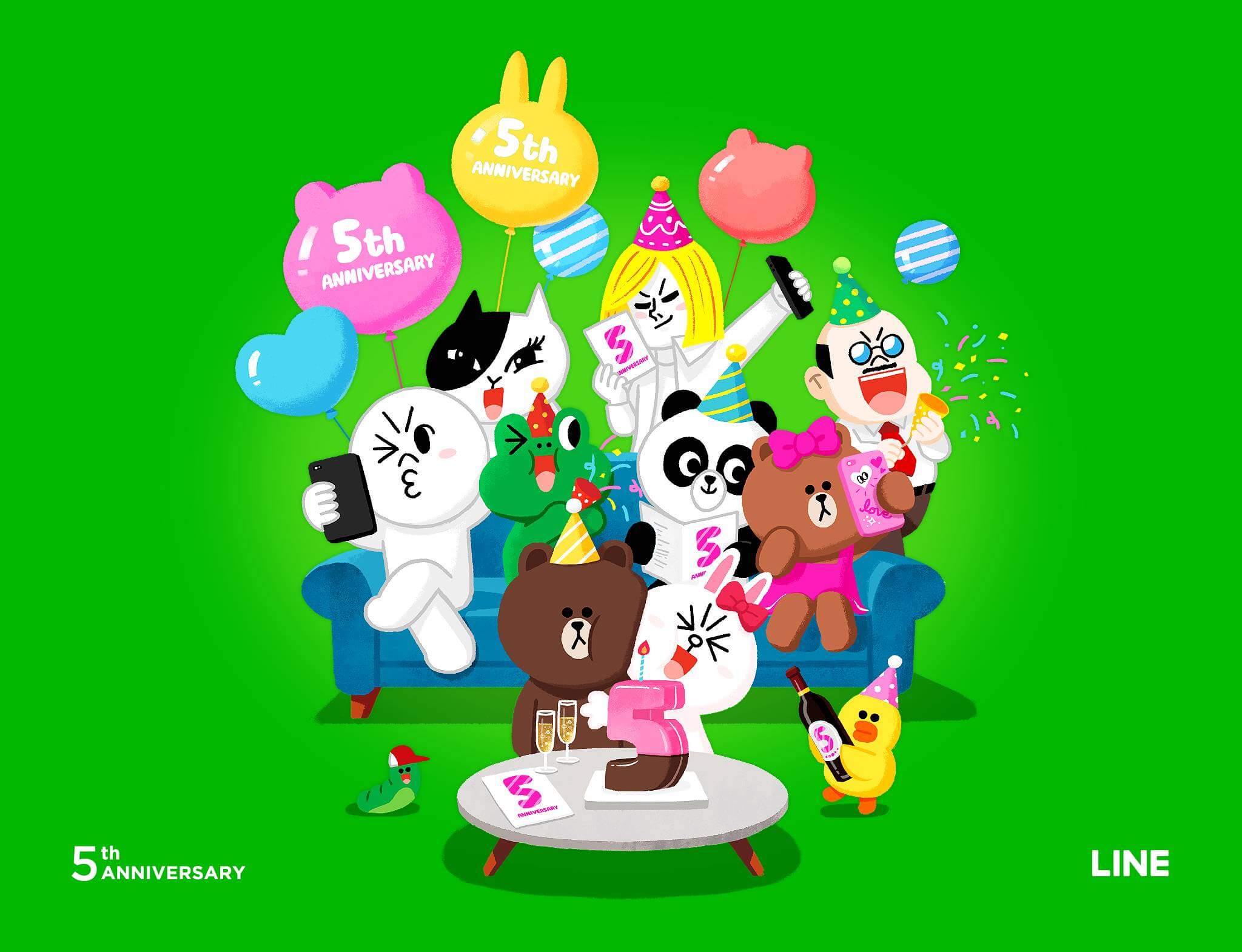 LINE 主题群组与角色合影